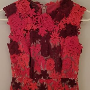 Anthropologie Red & Orange Floral Dress